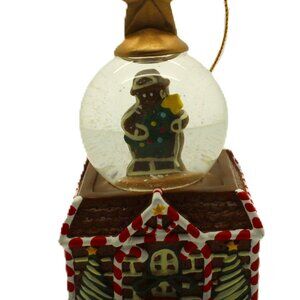 Mr Christmas Gingerbread Man Snow Globe Ornament Music Box "JOY TO THE WORLD"